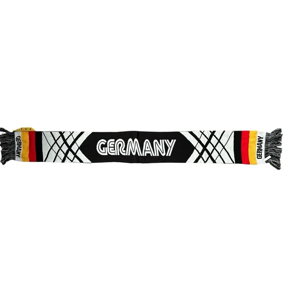 Germany Soccer Scarf Double Sided Black Red Gold‎ Football Fan Winter Knit